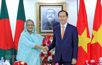 Chủ tịch nước Trần Đại Quang hội đàm với Thủ tướng Bangladesh