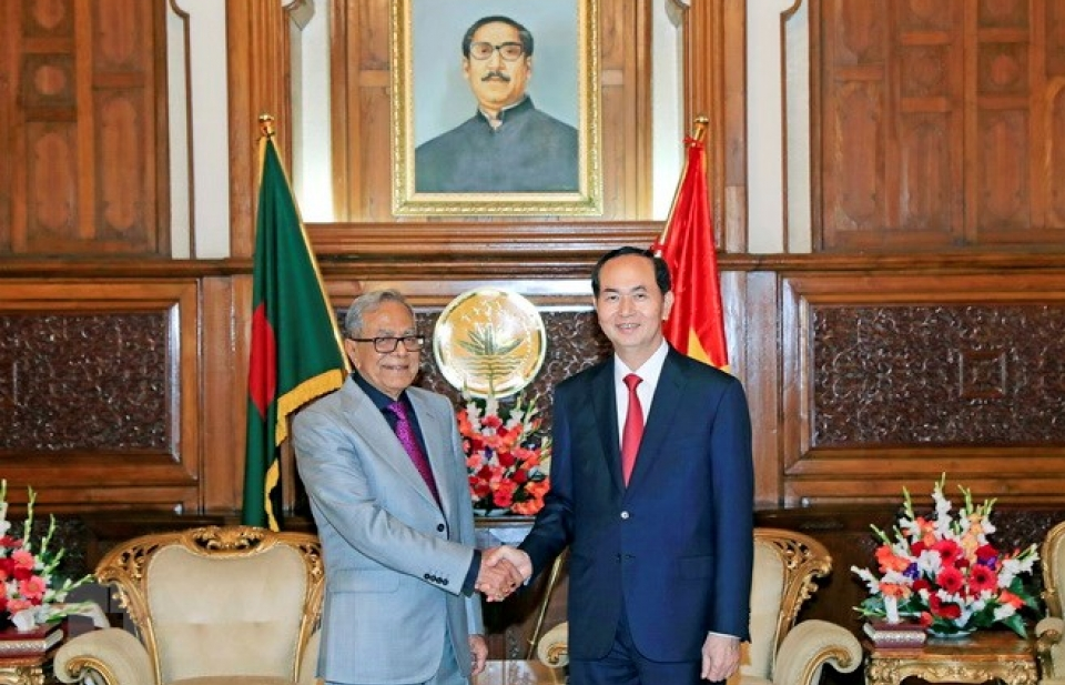 Chủ tịch nước Trần Đại Quang hội kiến với Tổng thống Bangladesh