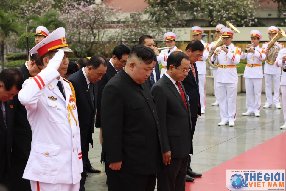 dprk chairman kim jong un leaves hanoi