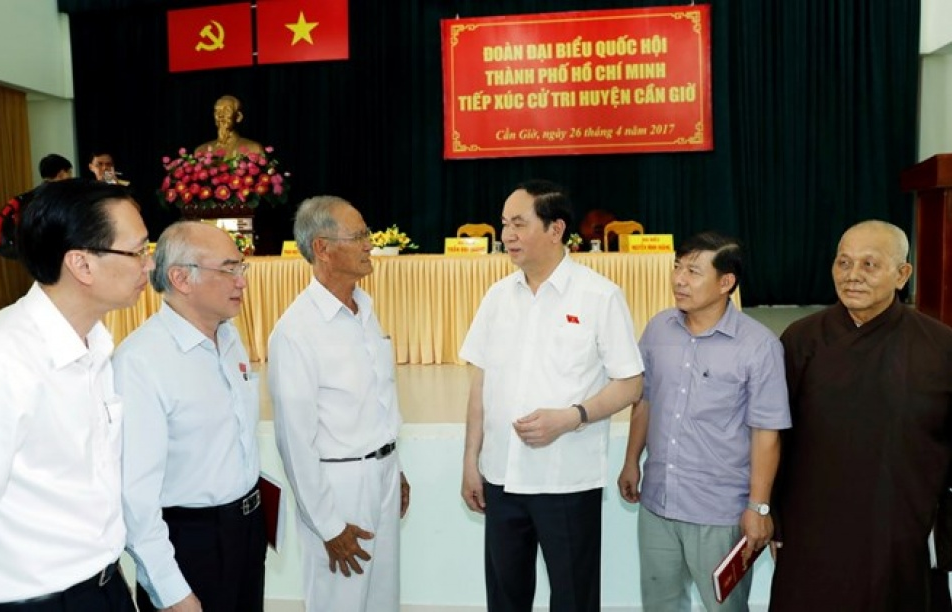 Chủ tịch nước tiếp xúc cử tri huyện Cần Giờ của Thành phố Hồ Chí Minh