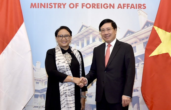 Phó  Thủ tướng Phạm Bình Minh tiếp Bộ trưởng Ngoại giao Indonesia