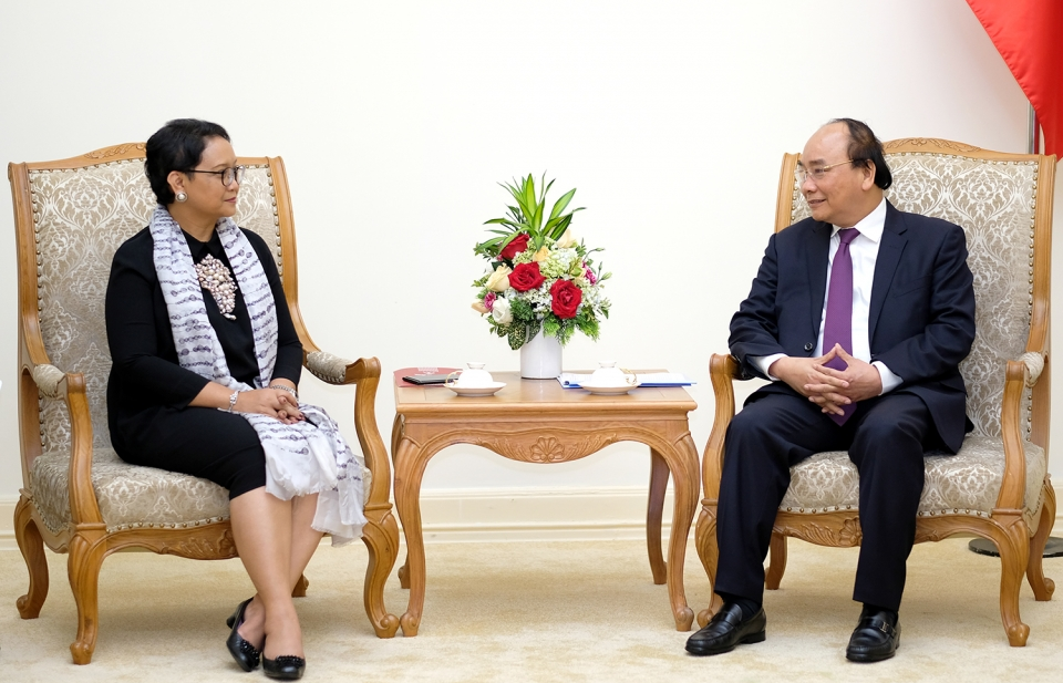 Thủ tướng Nguyễn Xuân Phúc tiếp Bộ trưởng Ngoại giao Indonesia
