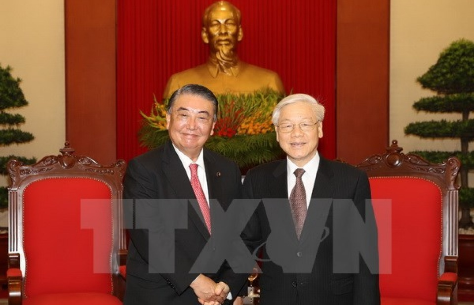 Tổng Bí thư Nguyễn Phú Trọng tiếp Chủ tịch Hạ viện Nhật Bản