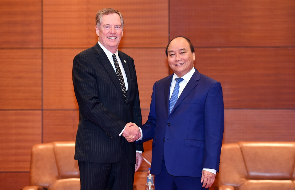 Thủ tướng Nguyễn Xuân Phúc tiếp Đại diện Thương mại Hoa Kỳ