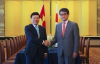 Phó Thủ tướng Phạm Bình Minh hội đàm với Ngoại trưởng Nhật Bản Taro Kono