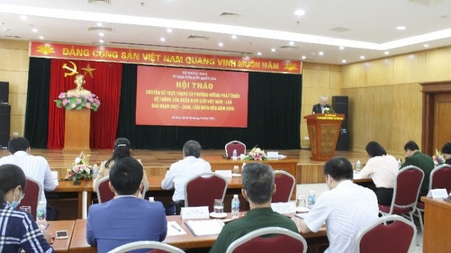 Ông Phó Chủ nhiệm Ủy ban Biên giới quốc gia Nguyễn Anh Dũng phát biểu khai mạc Hội thảo.