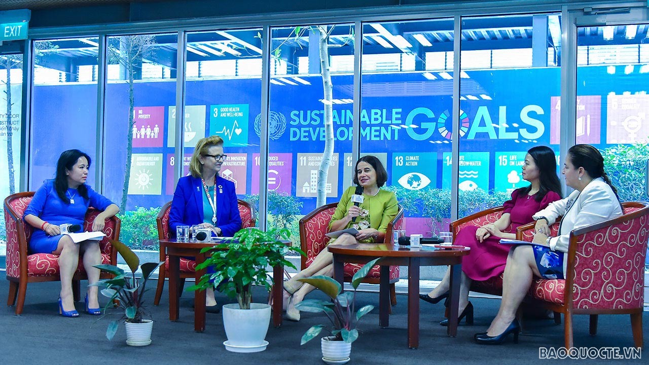 Ngày 16/6/2022, Đại sứ Australia tại Việt Nam Robyn Mudie nói chuyện tại UN. (Ảnh: Anh Sơn)