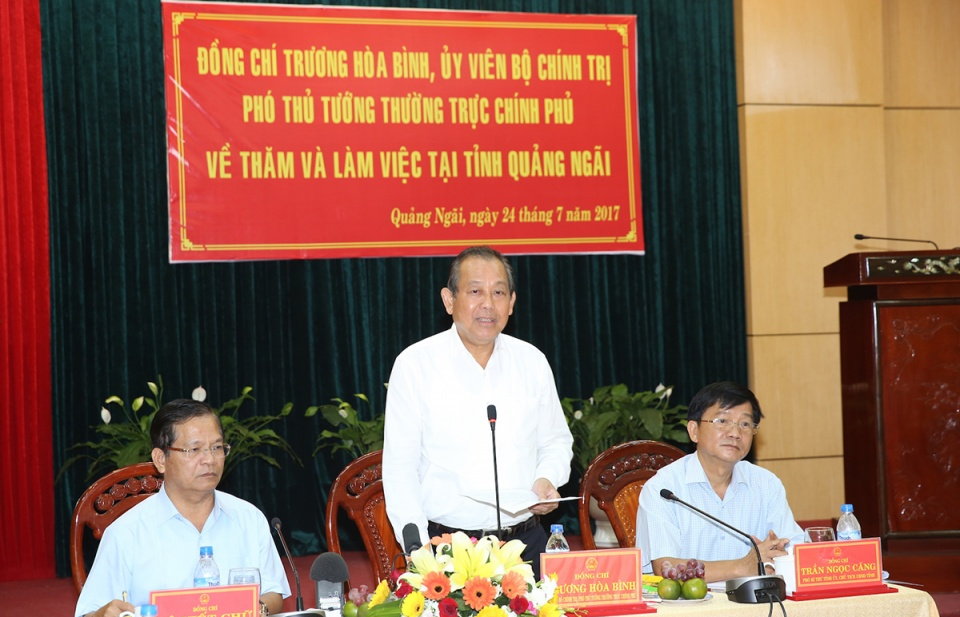 Phó Thủ tướng Trương Hòa Bình làm việc tại Quảng Ngãi