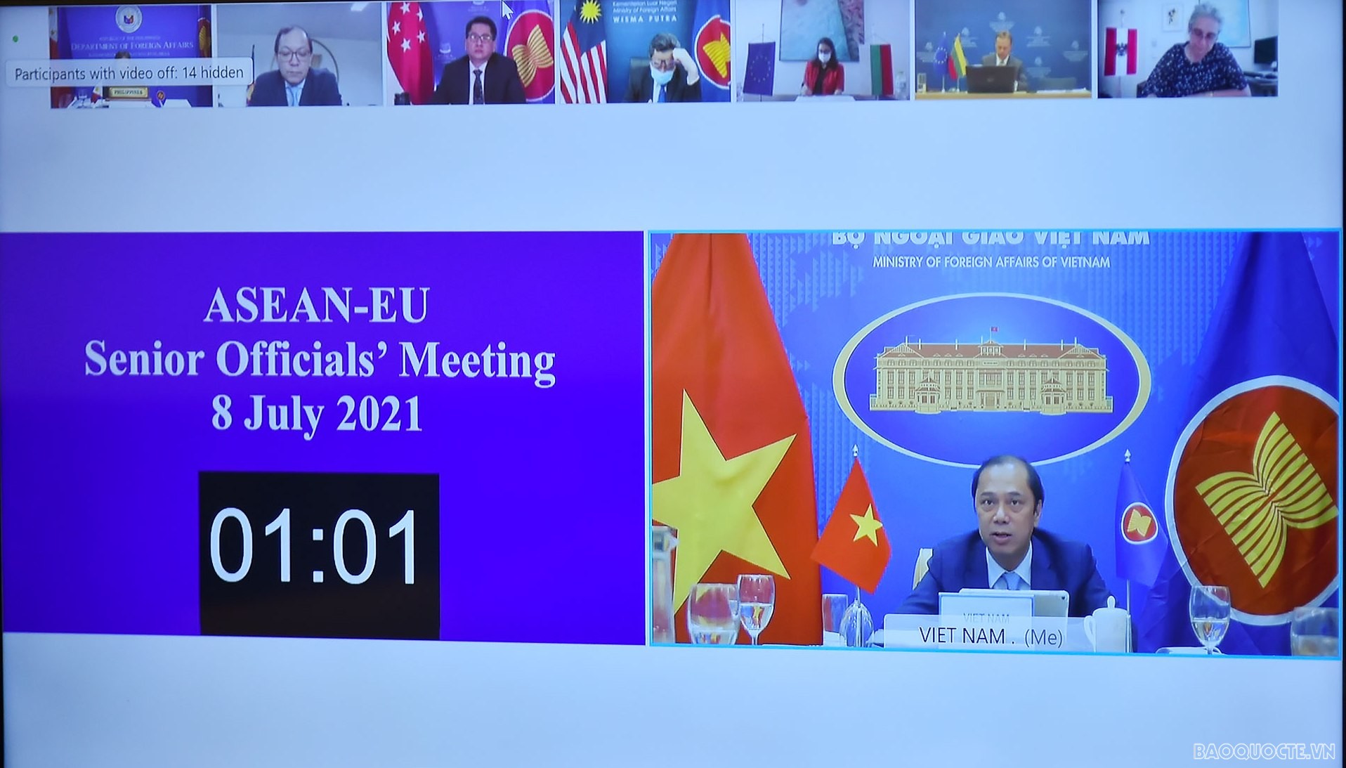 Thứ trưởng Ngoại giao Nguyễn Quốc Dũng dự Cuộc họp trực tuyến Quan chức cao cấp ASEAN-EU