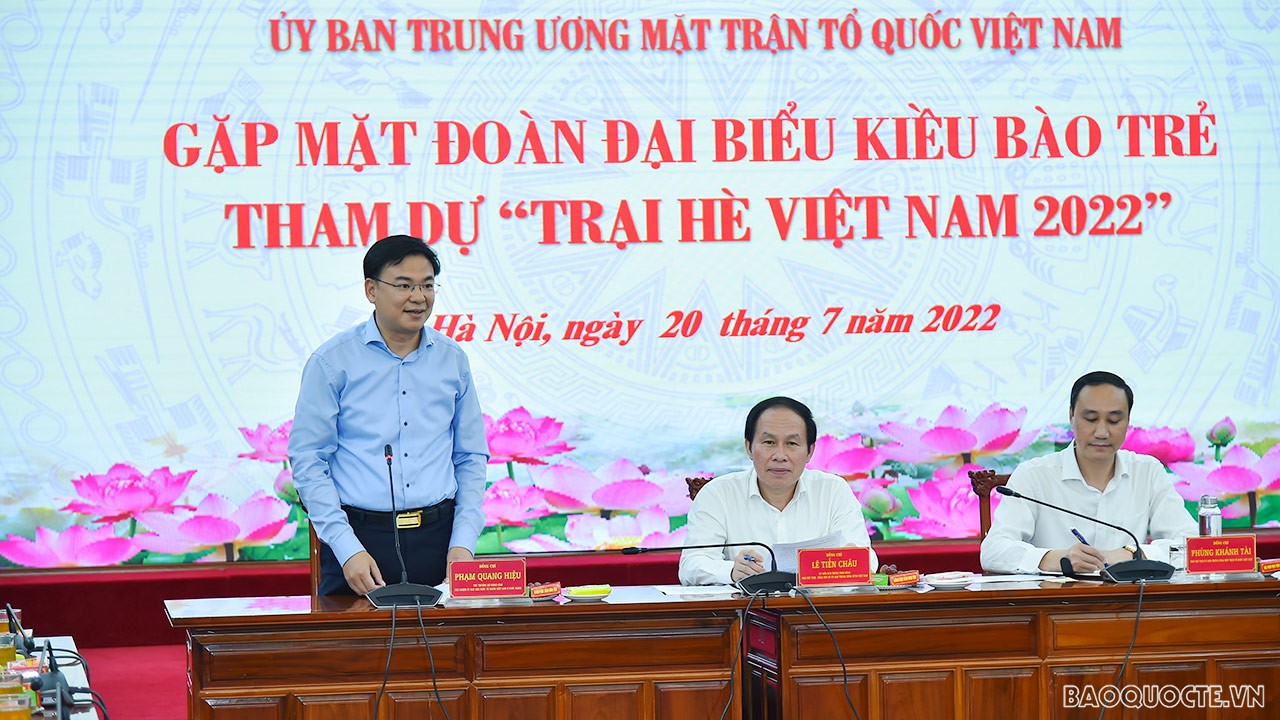Mặt trận Tổ quốc gặp mặt hơn 100 đại biểu kiều bào trẻ dự ‘Trại hè Việt Nam năm 2022’