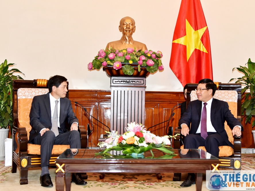 Phó Thủ tướng, Bộ trưởng Ngoại giao Phạm Bình Minh tiếp Đại sứ Hàn Quốc