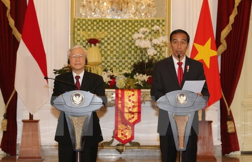 Tổng Bí thư Nguyễn Phú Trọng hội đàm với Tổng thống Joko Widodo