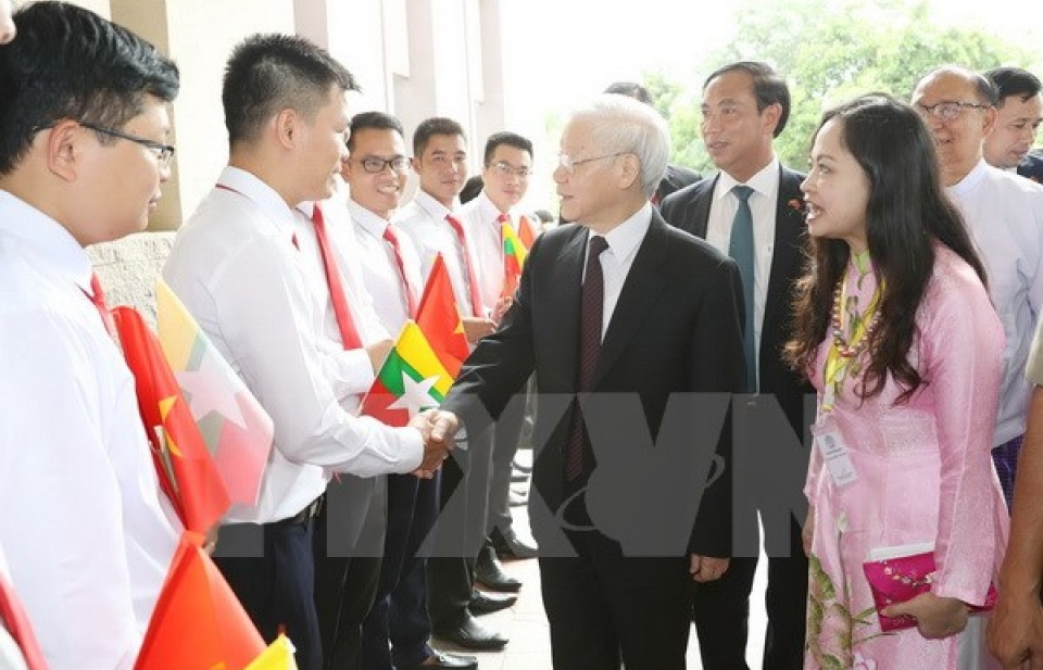 Tổng Bí thư Nguyễn Phú Trọng bắt đầu thăm cấp Nhà nước Myanmar