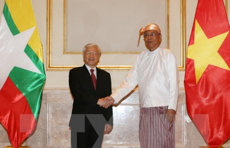 Tổng Bí thư Nguyễn Phú Trọng gửi điện cảm ơn Tổng thống Myanmar Htin Kyaw