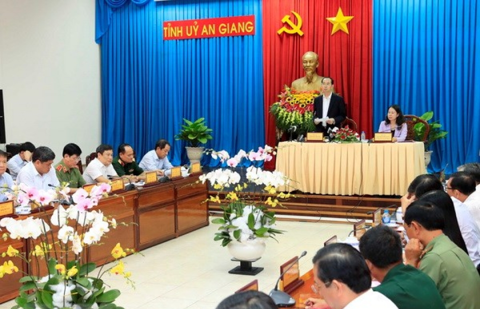 Chủ tịch nước Trần Đại Quang làm việc tại An Giang