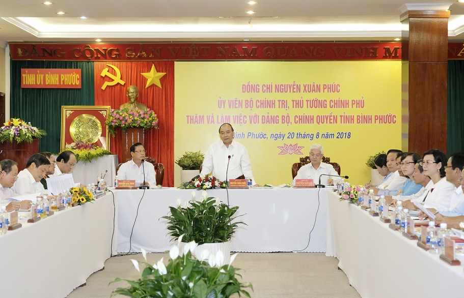 Thủ tướng làm việc với lãnh đạo tỉnh Bình Phước