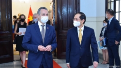 Toàn cảnh Bộ trưởng Ngoại giao Bùi Thanh Sơn đón, hội đàm với Phó Tổng thống, Bộ trưởng Ngoại giao Thụy Sỹ qua ảnh