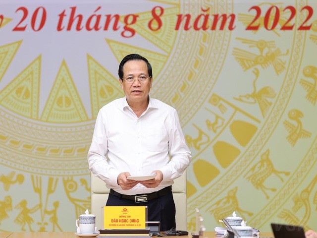 Bộ trưởng Bộ LĐTB&XH Đào Ngọc Dung phát biểu tại Hội nghị. (Nguồn: VGP News)