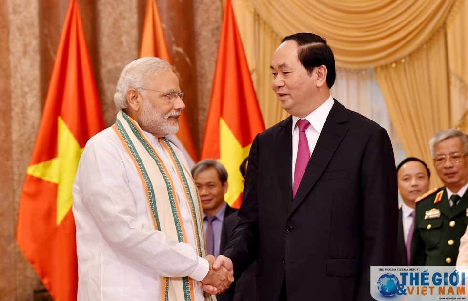Chủ tịch nước Trần Đại Quang tiếp Thủ tướng Ấn Độ Narendra Modi