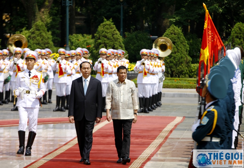 chu tich nuoc tran dai quang hoi dam voi tong thong philippines rodrigo roa duterte