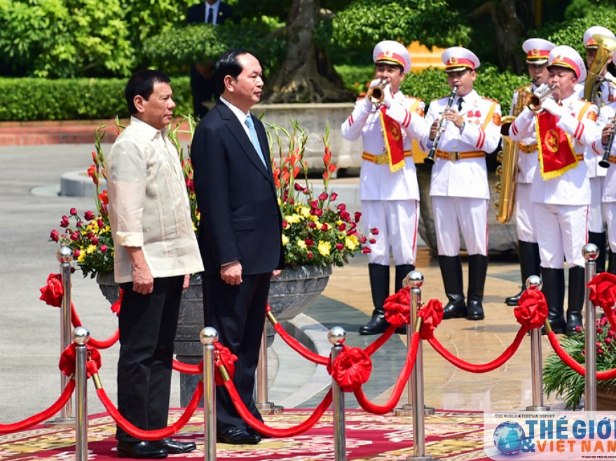 Một số hình ảnh Lễ đón Tổng thống Philippines thăm chính thức Việt Nam