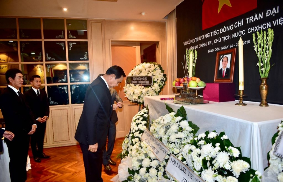 Thủ tướng Thái Lan Prayut Chan-ocha viếng Chủ tịch nước Trần Đại Quang