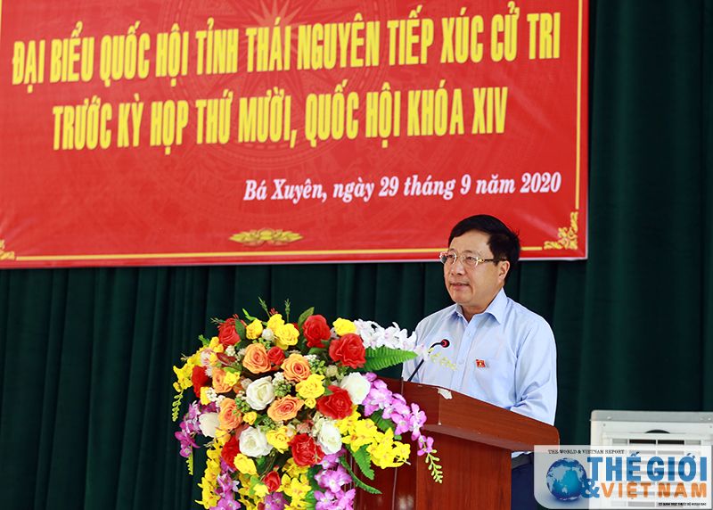 Phó Thủ tướng Phạm Bình Minh tiếp xúc cử tri xã Bá Xuyên, tỉnh Thái Nguyên