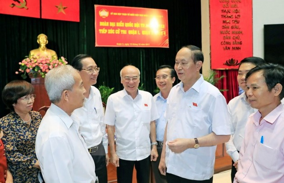 Chủ tịch nước Trần Đại Quang tiếp xúc cử tri TP Hồ Chí Minh