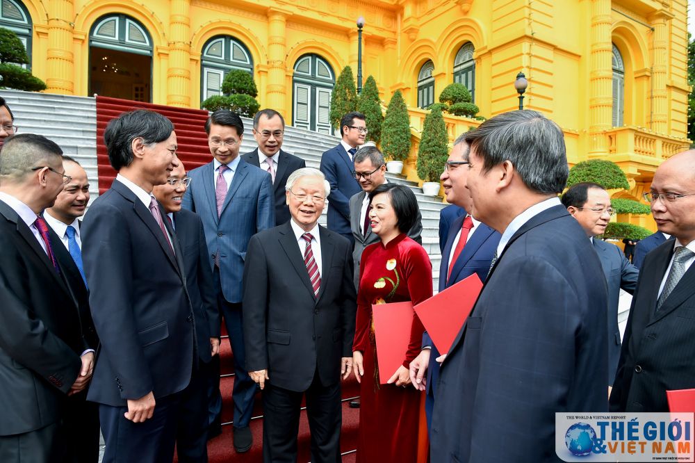 Toàn cảnh Tổng Bí thư, Chủ tịch nước tiếp các Đại sứ, Tổng Lãnh sự nhiệm kỳ 2020-2023