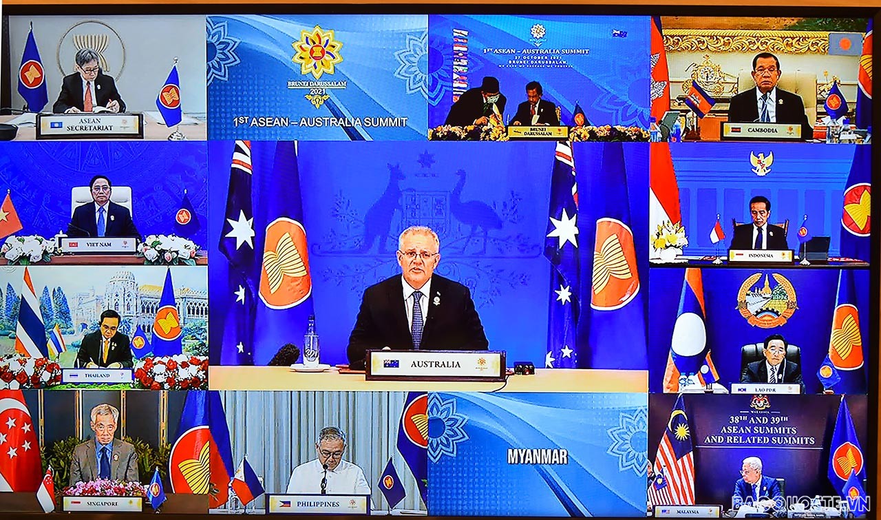 Sáng ngày 27/10, Thủ tướng Chính phủ Phạm Minh Chính đã dẫn đầu đoàn đại biểu Việt Nam dự Hội nghị trực tuyến Cấp cao ASEAN-Australia thường niên lần thứ nhất. (Ảnh: Tuấn Anh)