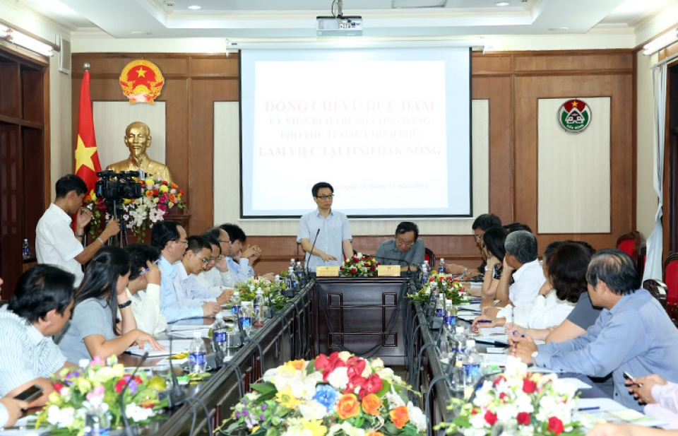 Phó Thủ tướng Vũ Đức Đam làm việc tại tỉnh Đắk Nông