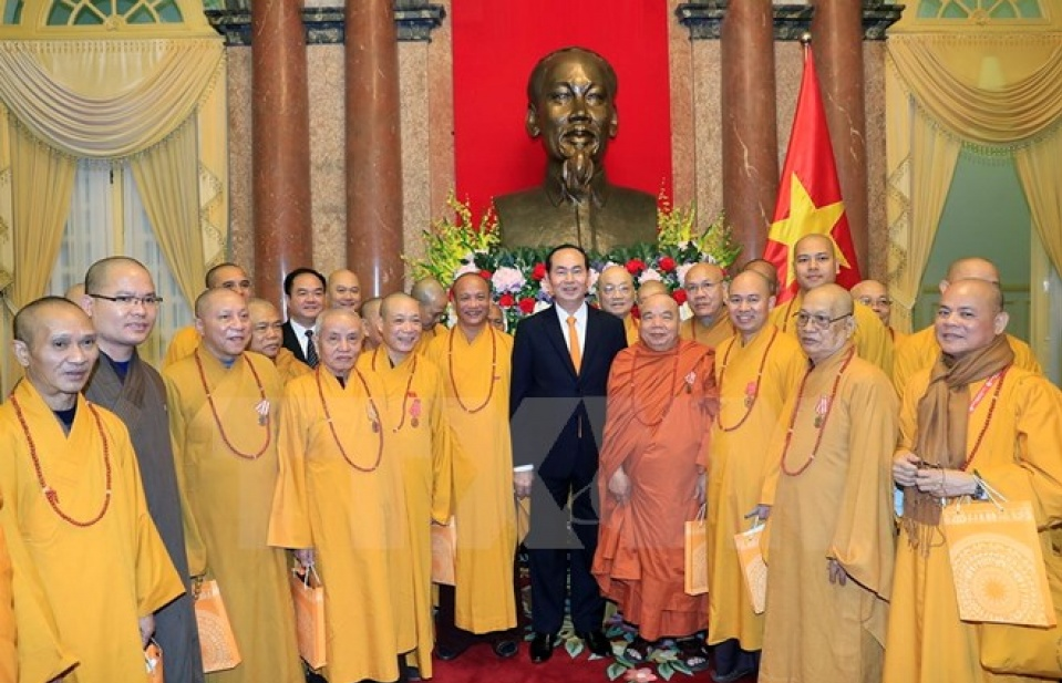 Chủ tịch nước Trần Đại Quang gặp mặt đoàn Giáo hội Phật giáo Việt Nam