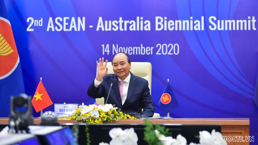 TGVN. Sáng 14/11, trong khuôn khổ Hội nghị Cấp cao ASEAN 37, Thủ tướng Chính phủ Nguyễn Xuân Phúc đã chủ trì Hội nghị Cấp cao ASEAN - Australia lần thứ 2. (Ảnh: Tuấn Anh)