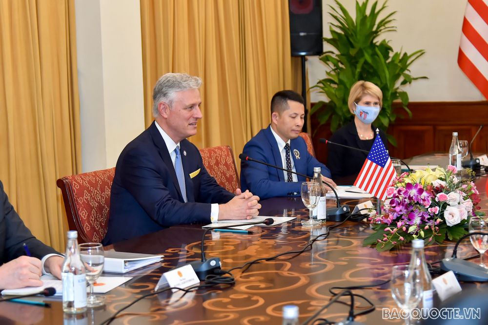 Phó Thủ tướng Phạm Bình Minh tiếp Cố vấn An ninh Quốc gia Hoa Kỳ Robert O'Brien