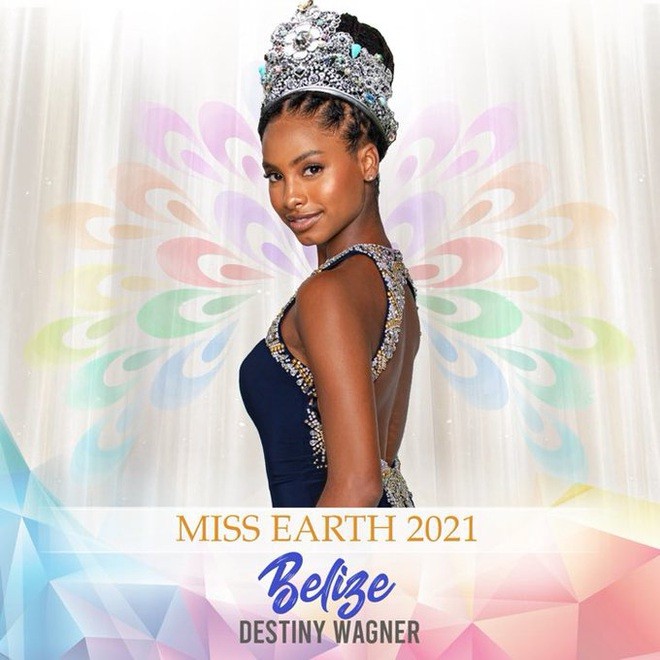 Người đẹp Destiny Wagner của Belize đăng quang Hoa hậu Trái đất 2021, trưa 21/11. 