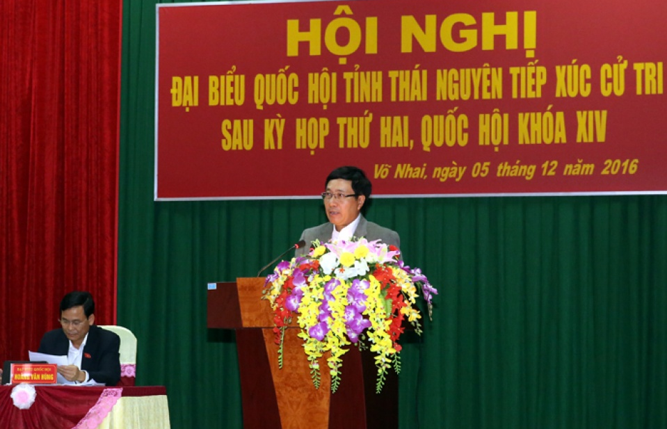 Phó Thủ tướng Phạm Bình Minh tiếp xúc cử tri tại huyện Võ Nhai, Thái Nguyên
