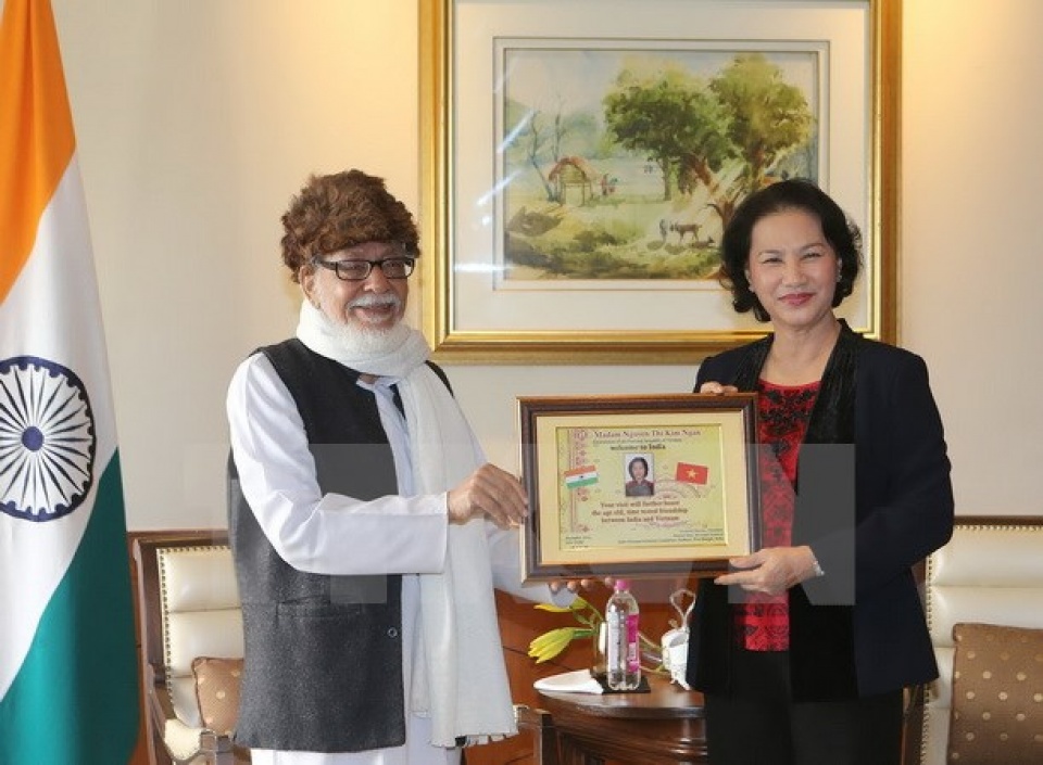 Chủ tịch Quốc hội tiếp Chủ tịch Ủy ban Đoàn kết Ấn Độ-Việt Nam