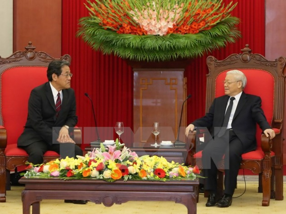 Tổng Bí thư Nguyễn Phú Trọng tiếp Đại sứ Nhật Bản Umeda Kunio