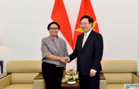 Phó Thủ tướng Phạm Bình Minh tiếp, hội đàm với Bộ trưởng Ngoại giao Indonesia Retno Marsudi