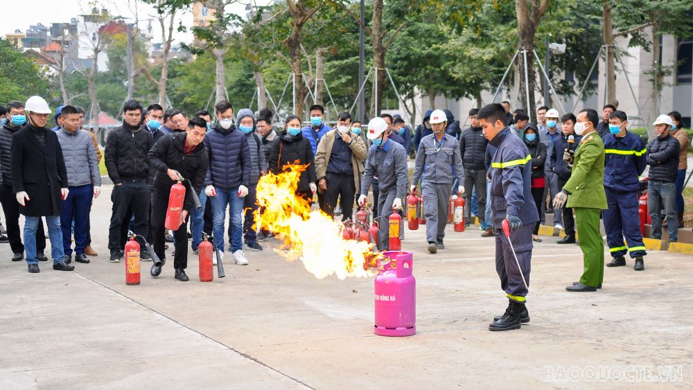 Bộ Ngoại giao tập huấn và diễn tập giả định công tác phòng cháy, chữa cháy