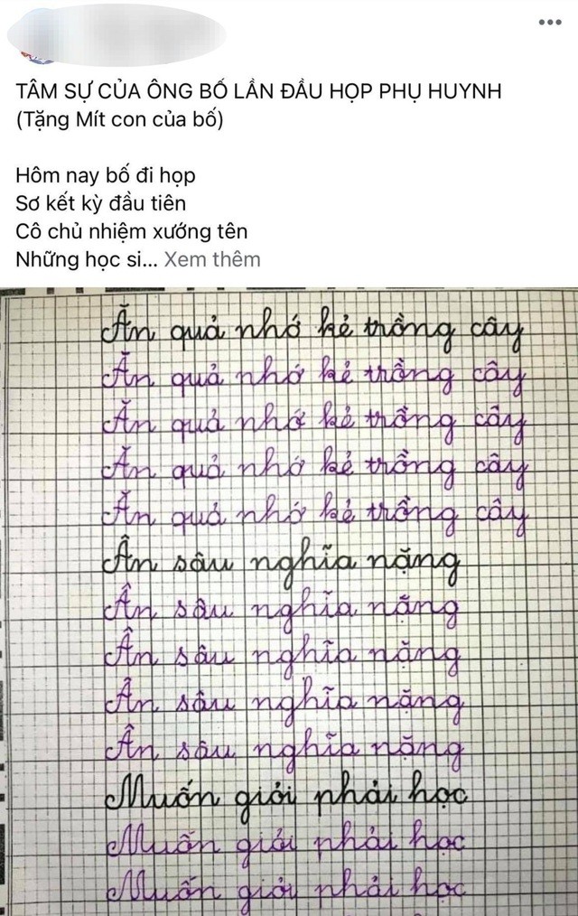 Bài thơ sau buổi họp phụ huynh của ông bố khi con không phải học sinh Xuất sắc, vì sao lại 'hot'?