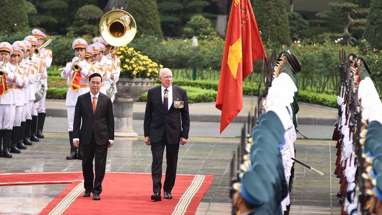 Chủ tịch nước Võ Văn Thưởng chủ trì lễ đón và hội đàm với Toàn quyền Australia David Hurley