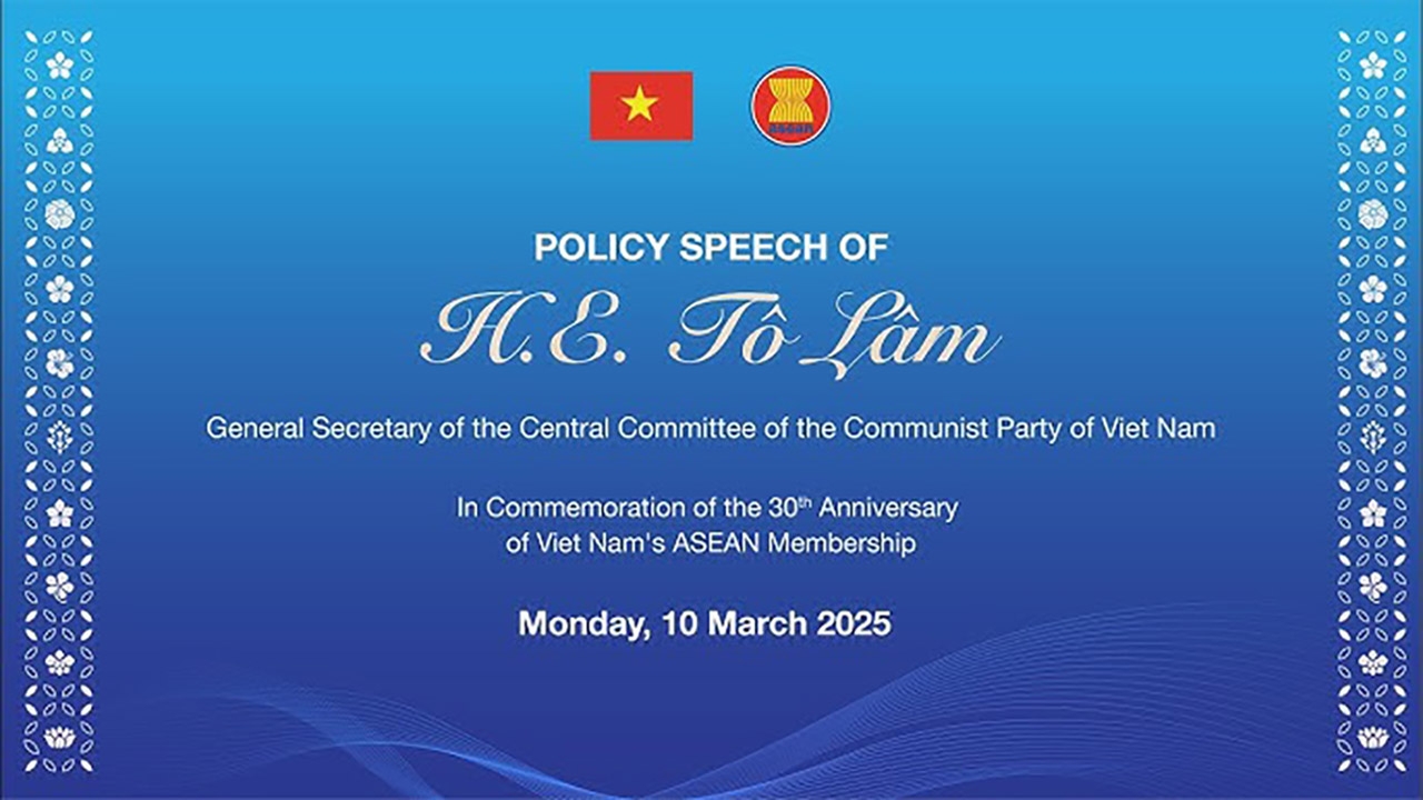 Tổng Bí thư Tô Lâm dự Lễ kỷ niệm 30 năm Việt Nam gia nhập ASEAN và phát biểu chính sách