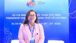 Phó Chủ tịch Hiệp hội Logistics và Cảng biển TP. Hồ Chí Minh (HLA) Huỳnh Đinh Thái Linh trả lời phỏng vấn bên lề Hội Nghị FD2026