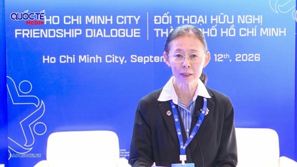 Bà Keiko Murakami trả lời phỏng vấn tại Đối thoại hữu nghị TP. Hồ Chí Minh lần thứ 3 năm 2026