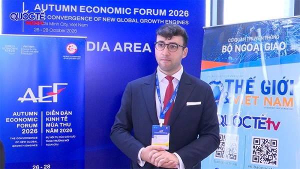 Ông Mercier Pierre Gabriel Nicolas trả lời phỏng vấn tại Diễn đàn Kinh tế mùa Thu 2026
