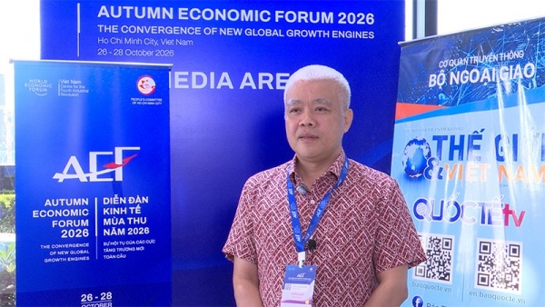 Ông Nguyễn Lâm Thanh trả lời phỏng vấn tại Diễn đàn Kinh tế mùa Thu 2026