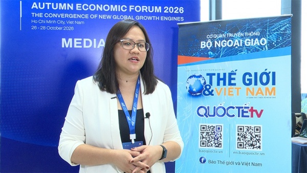 Bà Amy Lim trả lời phỏng vấn tại Diễn đàn Kinh tế mùa Thu 2026