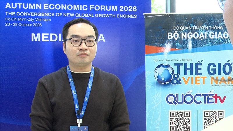 Ông Vũ Đỗ Khanh trả lời phỏng vấn tại Diễn đàn Kinh tế mùa Thu 2026