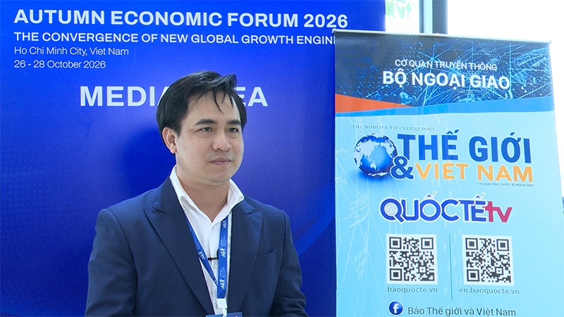 Ông Vũ Văn Thành trả lời phỏng vấn tại Diễn đàn Kinh tế mùa Thu 2026